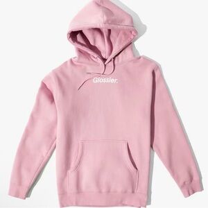 Glossier Pale Pink Logo Hoodie